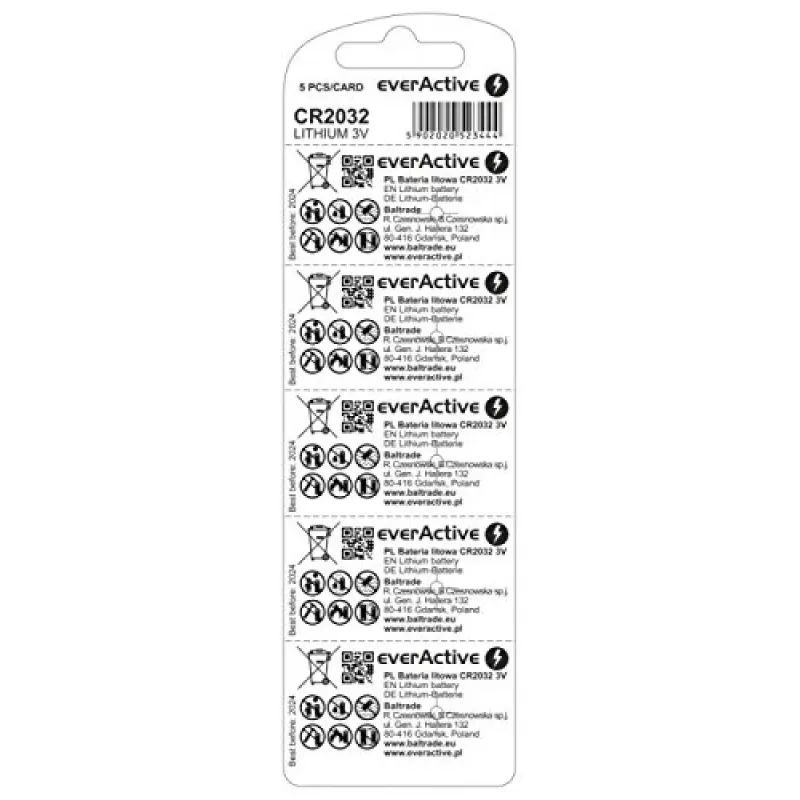 Lithiumbatterien everActive CR2032 - Blister 5 St.