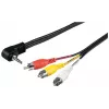 Wentronic Goobay 3,5-mm-Klinke/RCA-Adapterkabel, 1,5 m – 3,5-mm-Klinkenstecker (4-polig, Stereo) 90° > 3x RCA-Stecker (50209)