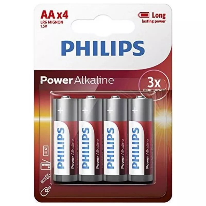 Einwegbatterie Philips Power Alkaline Battery LR6P4B/10