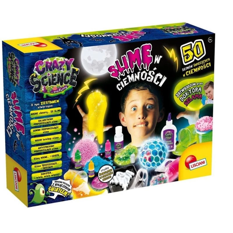 Wissenschaftsbaukasten Liscianigiochi Crazy Science Schleim im Dunkeln 304-PL89239 — Experimentierset mit im Dunkeln leuchtendem Schleim