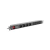 Power Distribution Unit LANBERG PDU-04E04I-0200-BK — 4× C13-Ausgänge, 16 A, 220–250 V, 2 m Kabel, 1U horizontal, schwarz