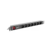 LANBERG PDU-07E-0200-IEC-BK PDU 1U 10A 7 Steckdosen Französisch 2m Schwarz