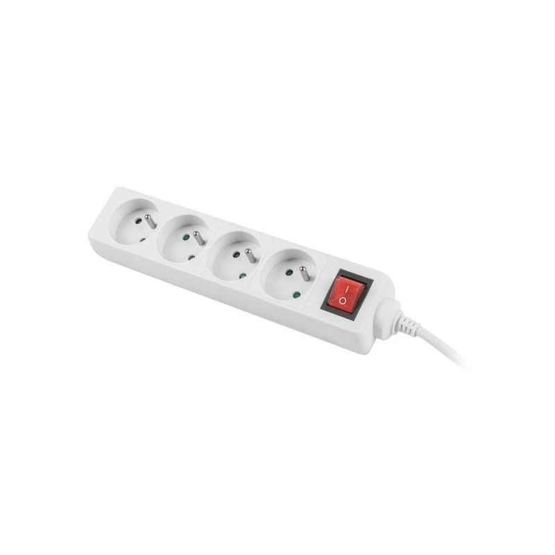 Mehrfachsteckdose Lanberg PS1-04E-0150-W 1,5m 4 AC-Steckdosen Innenbereich Weiß