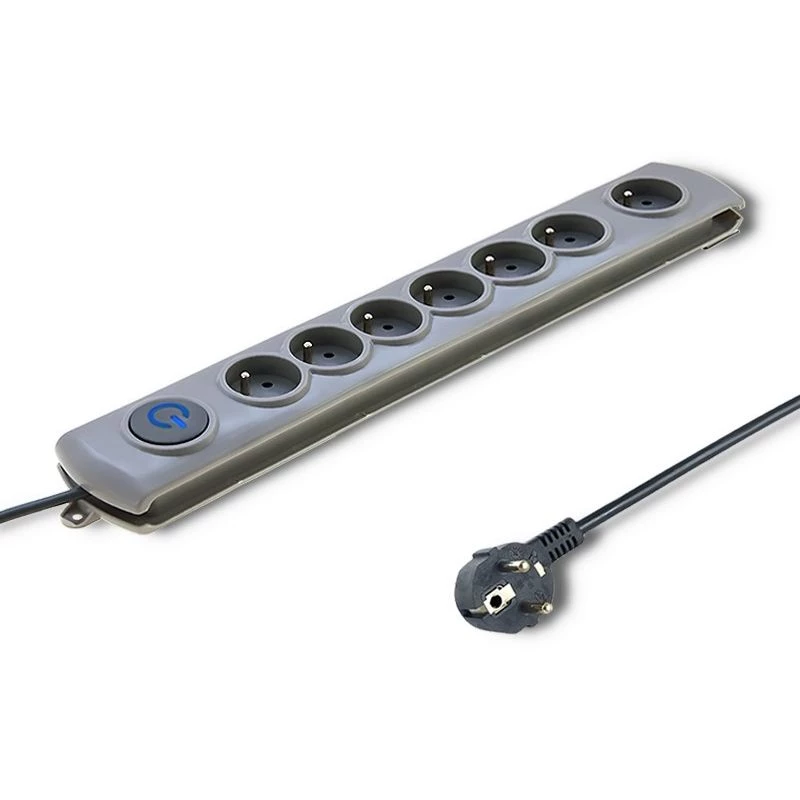 Überspannungsschutz Qoltec 50167 Grau 8 AC-Steckdosen 230V 1,8m