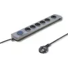 Überspannungsschutz Qoltec 50165 Grau 6 AC-Steckdosen 230 V 1,8 m