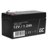 Versiegelte Blei-Säure (VRLA) Batterie Grün Cell AGM17 12 V 1,2 Ah — 52 mm Höhe, 43×97 mm, 0,5 kg