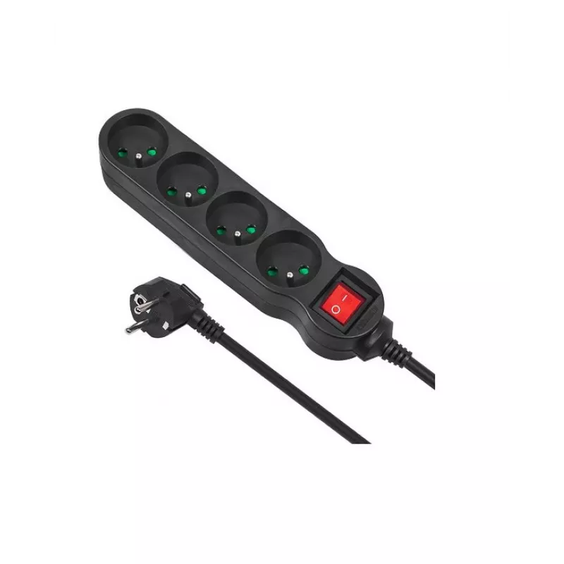 Maclean MCE180 Steckdosenleiste 1,4 m 4 Innensteckdosen Schwarz