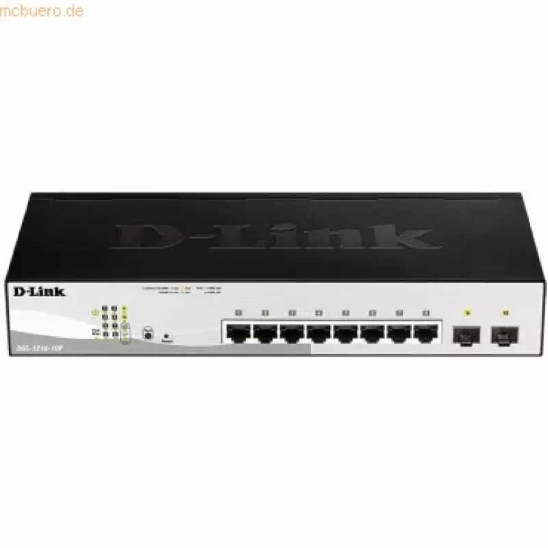 D-Link DGS-1210-10P Managed L2 Gigabit Ethernet (10/100/1000) Power over Ethernet (PoE) 1U Schwarz