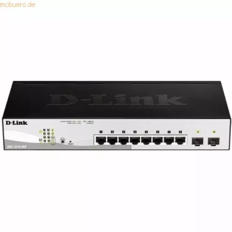 D-Link DGS-1210-08P/E Managed L2 Gigabit Ethernet (10/100/1000) Power over Ethernet (PoE) Schwarz