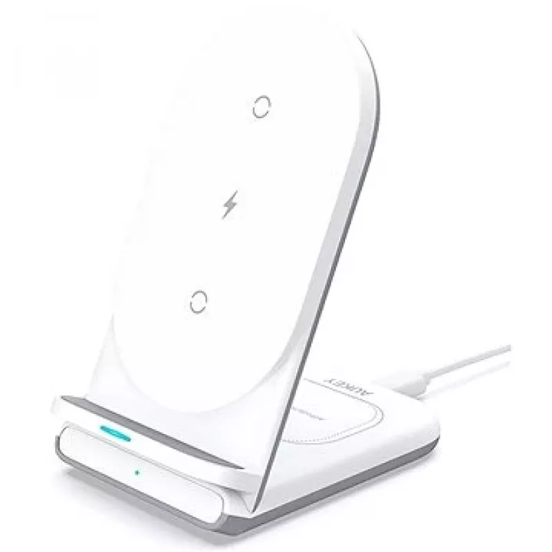 AUKEY LC-A2-WT Ladegerät, Innenbereich, USB, kabelloses Schnellladen, Weiß