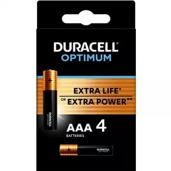Duracell OPTIMUM AAA Alkaline-Batterien 4er-Pack – langanhaltende Energie für kleine Geräte