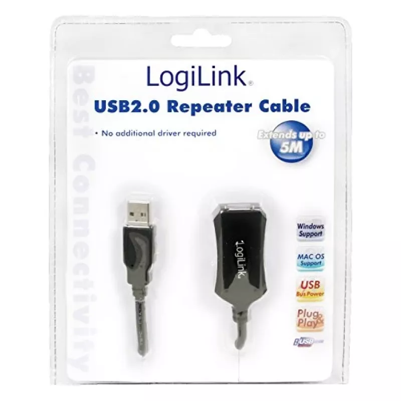 LogiLink USB 2.0 Repeater-Kabel - 5,0 m USB-Kabel 5 M USB A