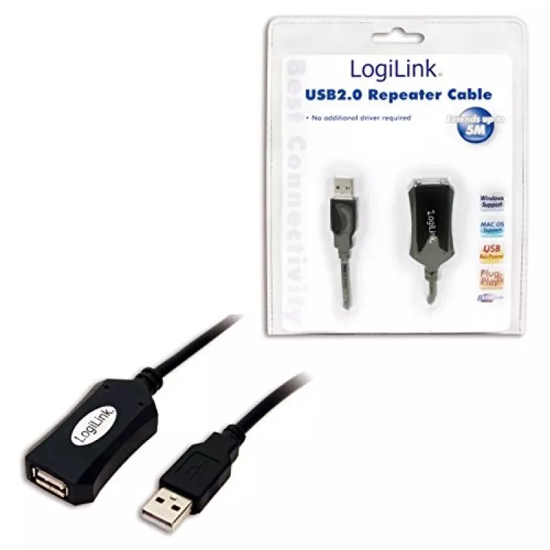 LogiLink USB 2.0 Repeater-Kabel - 5,0 m USB-Kabel 5 M USB A
