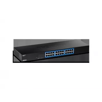 TRENDnet 24-Port Gigabit Switch, TEG-S25, 24 x Gigabit RJ-45 Ports, 48 Gbit/s Switching-Kapazität, Lüfterloses Design, Metallgehäuse, internes Netzteil