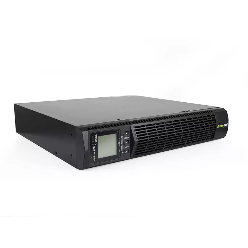 Unterbrechungsfreie Stromversorgung Grün Cell UPS13 — Online-Doppelwandlungs-USV, 1000 VA / 900 W, reiner Sinus, 6 AC-Ausgänge, LCD, 2×12V 9Ah Batterien