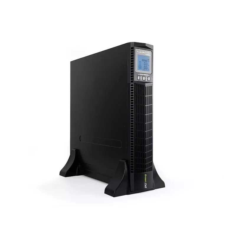 Unterbrechungsfreie Stromversorgung Grün Cell UPS13 — Online-Doppelwandlungs-USV, 1000 VA / 900 W, reiner Sinus, 6 AC-Ausgänge, LCD, 2×12V 9Ah Batterien