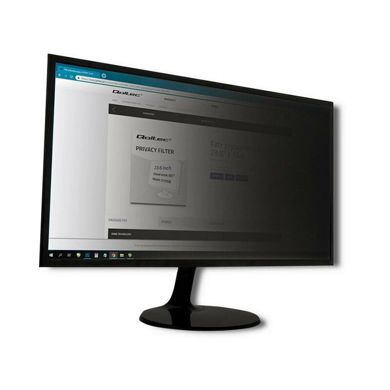 Blickschutzfilter QOLTEC 51059 für 23,8 Zoll (60,5 cm) Monitor, 527 x 296,9 mm, transparent