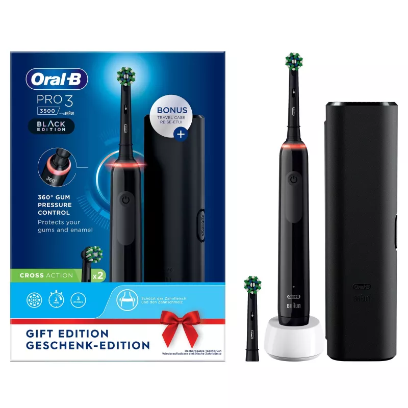 Oral-B Pro 3 3500 rotierende Zahnbürste für Erwachsene Schwarz
