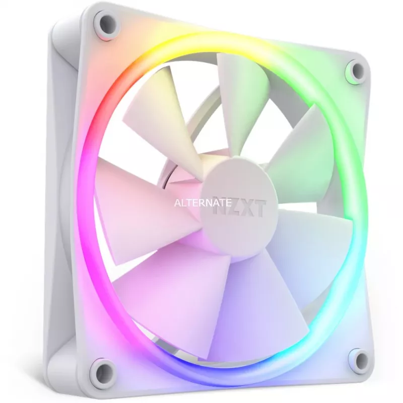NZXT Gehäuselüfter F120 RGB 120 mm Weiß, 4-polig, 1800 U/min, 50,18 CFM, 18 LEDs