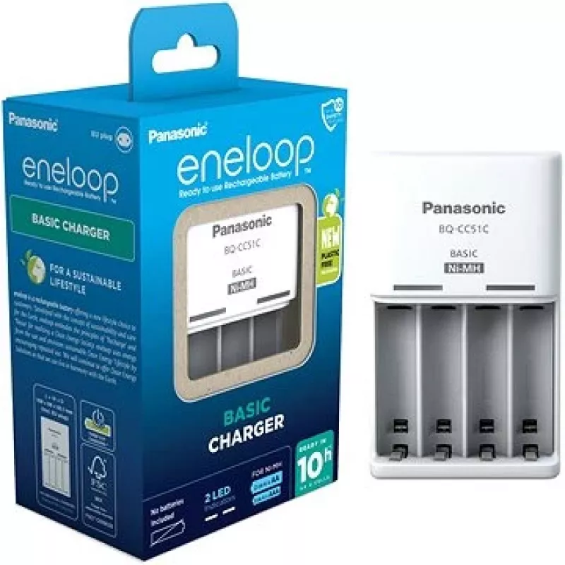 Panasonic 52051E02 Basic BQ-CC51 USB-Ladegerät NiMH AAA/AA LED-Status