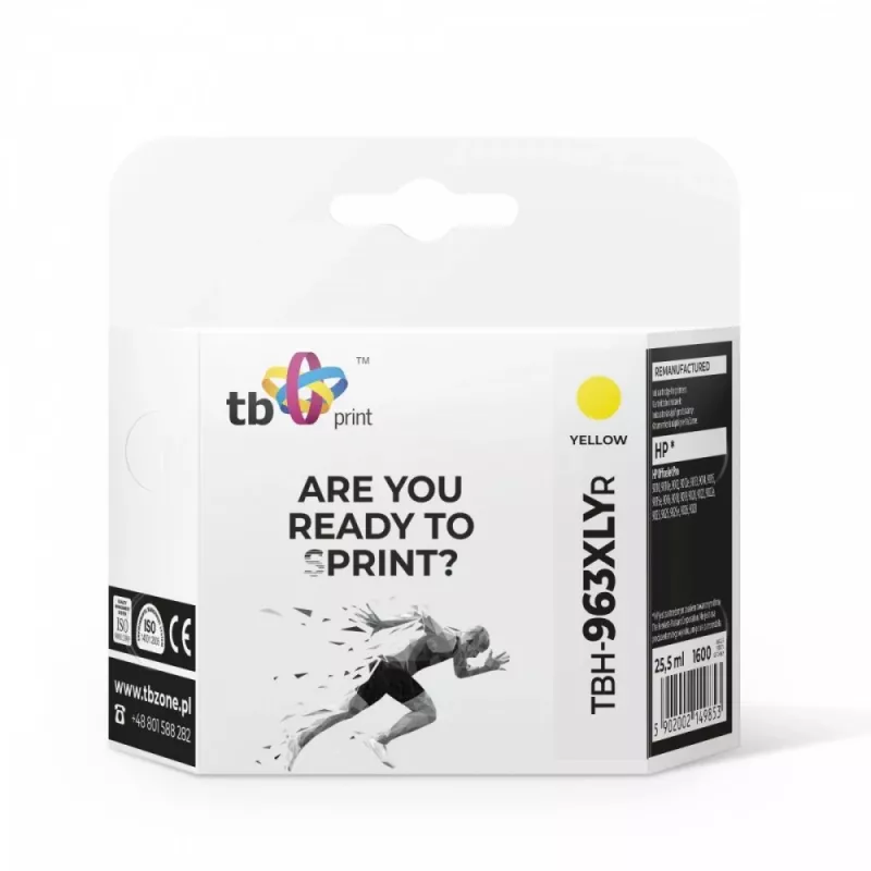 Ink. Cartridge TB Kompat. S HP OfficeJet Pro 9020 963XL, YE Reman.