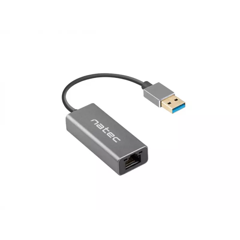 USB-Hub NATEC Cricket USB 3.2 Gen 1 Typ-A mit RJ-45 Ethernet 1000 Mbit/s, Aluminiumgehäuse, schwarz