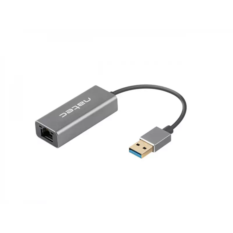 USB-Hub NATEC Cricket USB 3.2 Gen 1 Typ-A mit RJ-45 Ethernet 1000 Mbit/s, Aluminiumgehäuse, schwarz
