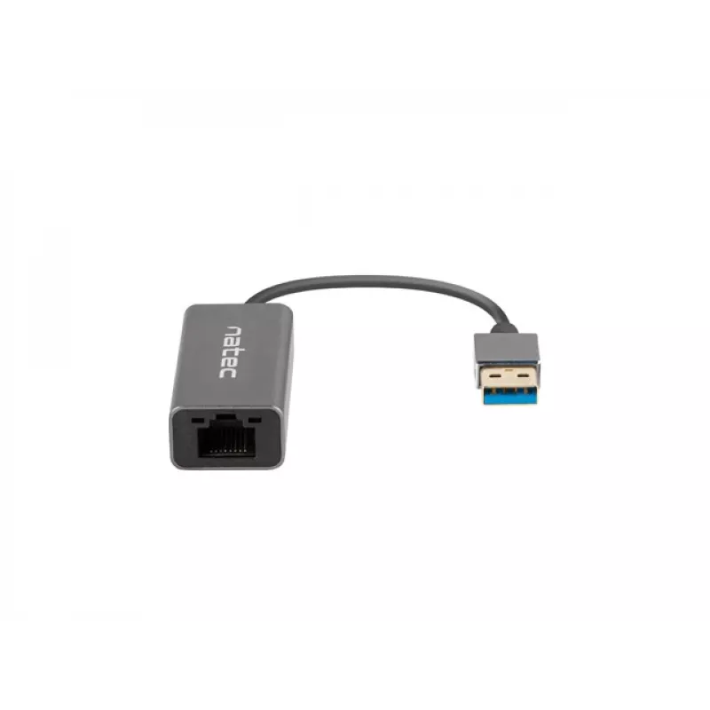 USB-Hub NATEC Cricket USB 3.2 Gen 1 Typ-A mit RJ-45 Ethernet 1000 Mbit/s, Aluminiumgehäuse, schwarz