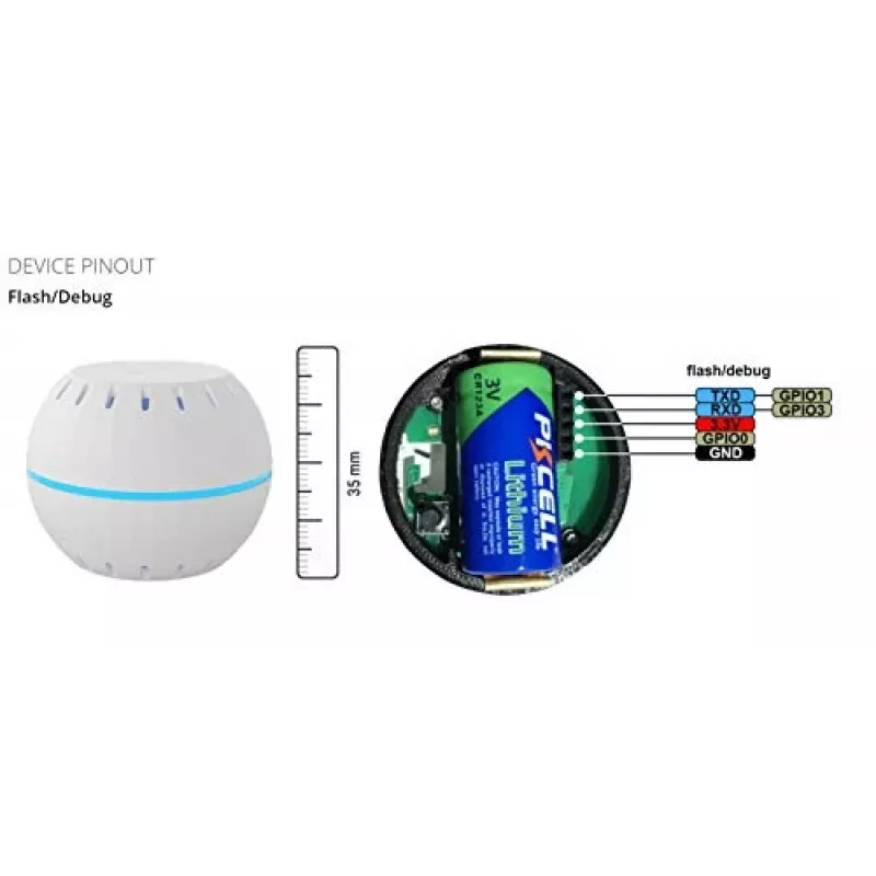 Shelly H&T, Feuchtigkeits- und Temperatursensor kabellos, kompakt, WiFi, Hygrometer, Heimautomation, iOS Android App – Schwarz