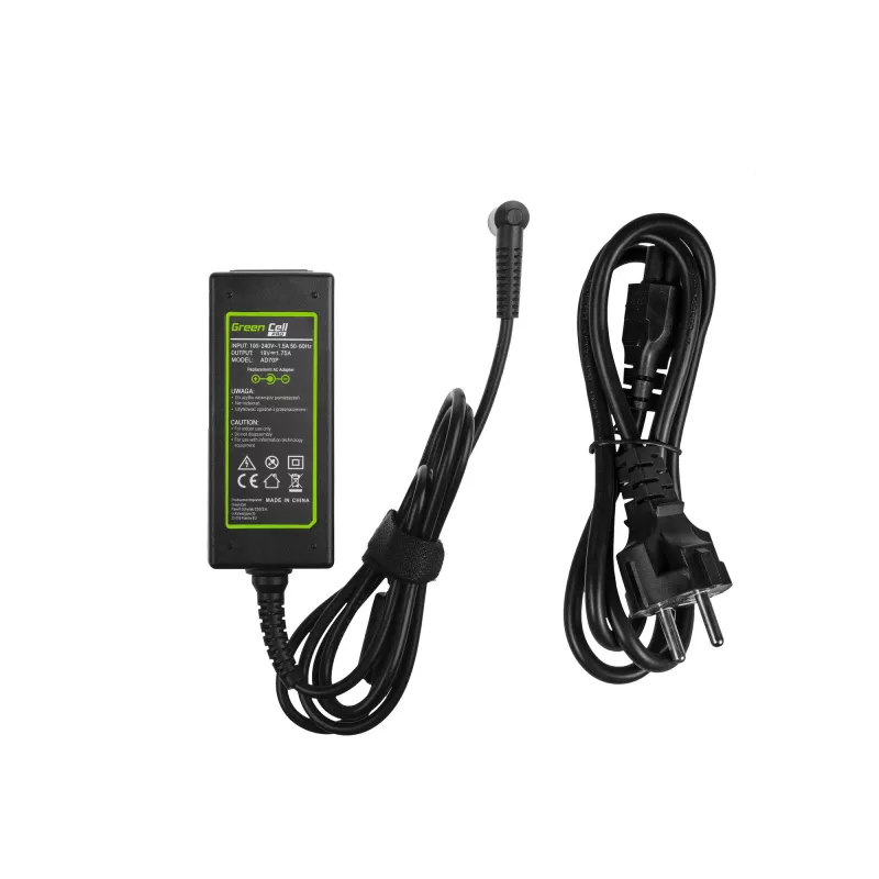Netzteil Green Cell AD70P für ASUS Laptops, 33W, 19V 1,75A, Indoor, Schwarz