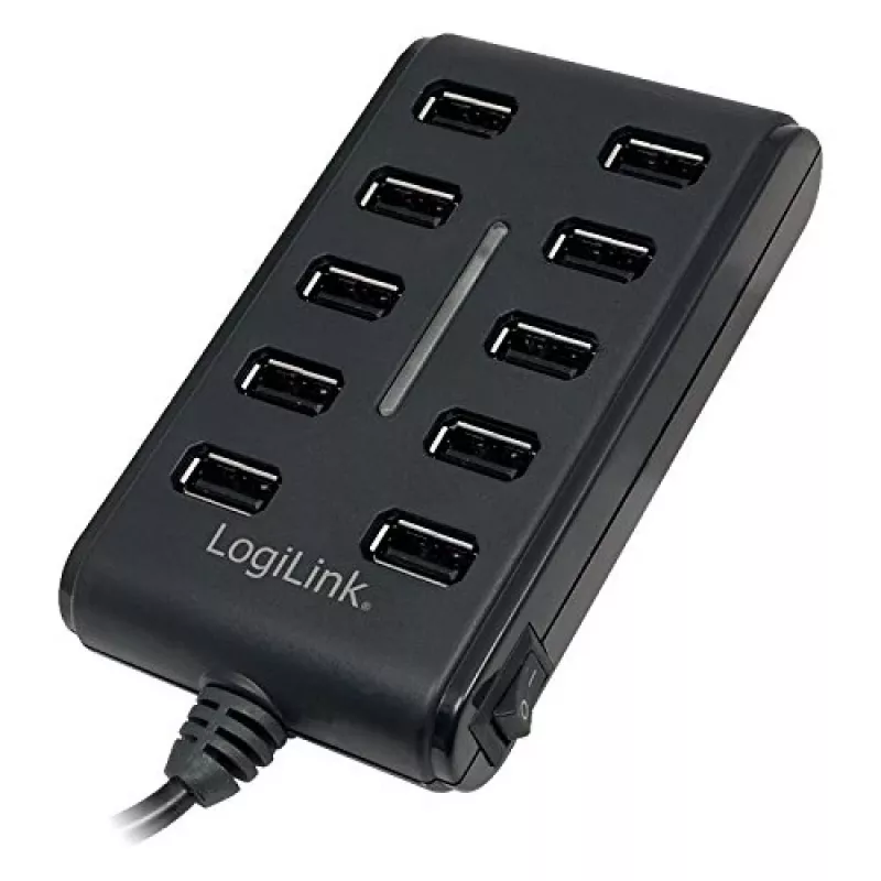 Logilink UA0125 USB Hub 10-Port USB2.0 mit Netzteil 3.5A, | Logilink
