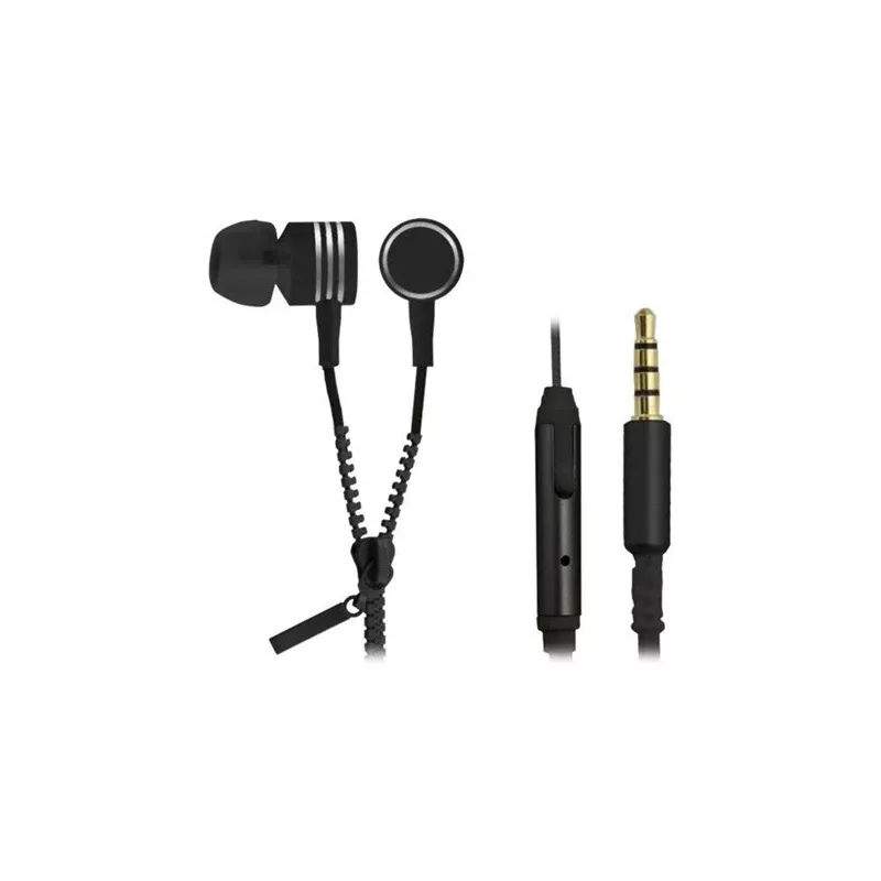 Earphones ZIPPER mit Mikrofon schwarz