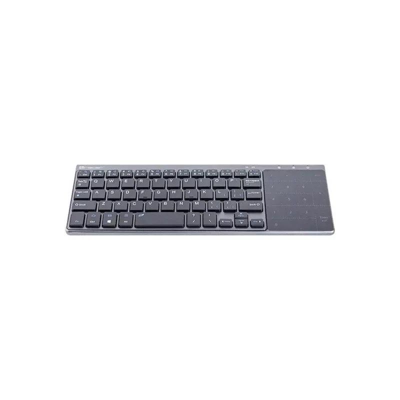 Tracer EXpert RF ist eine ergonomische Full-Size-Funktastatur mit QWERTY-Layout, Membran-Tastenschaltern und einem schlanken schwarz-grauen Design. Konzipiert für den Einsatz zu Hause und im Büro, kombiniert sie ein integriertes Touchpad und Multimedia-Tasten mit einer 2,4-GHz-Funkverbindung, um eine kompakte Eingabelösung für Fernseher, Konsolen, Notebooks und klassische PCs zu bieten.