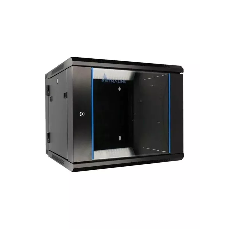 Extralink Rackmount-Gehäuse 6U 600x600 AZH Schwarz wandmontiert, schwenkbar