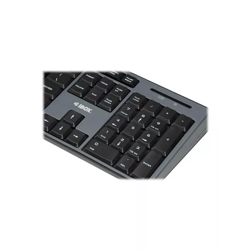IBOX Desktop Kit Pro kabelloses Tastatur- und Maus-Set, QWERTY Full-Size 104 Tasten, 2,4 GHz, 1200 DPI, schwarz