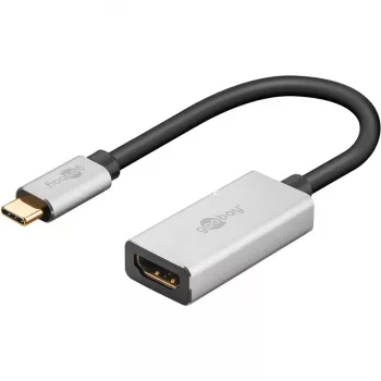 Wentronic 60194 Video-Kabel-Adapter 0,15 m USB Type-C HDMI Schwarz - Silber (60194)