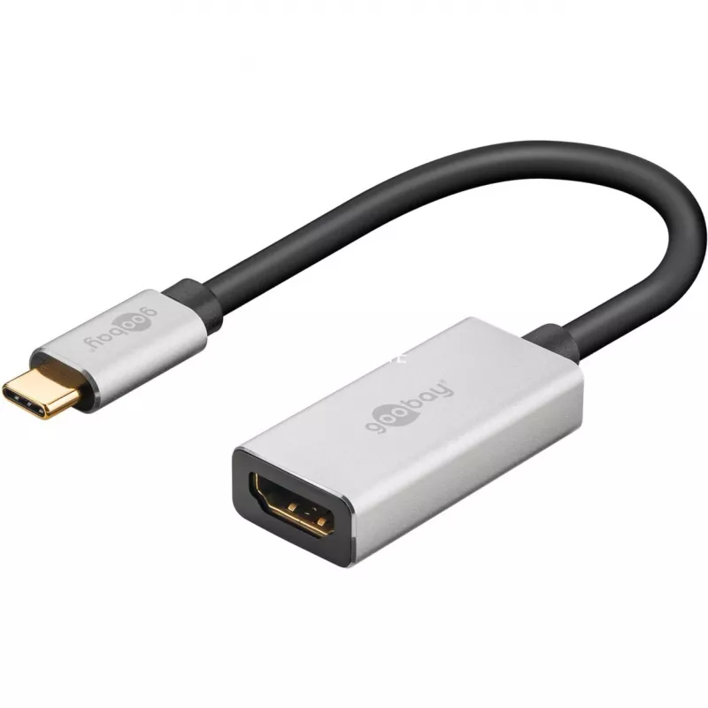 Wentronic 60194 Video-Kabel-Adapter 0,15 m USB Type-C HDMI Schwarz - Silber (60194)
