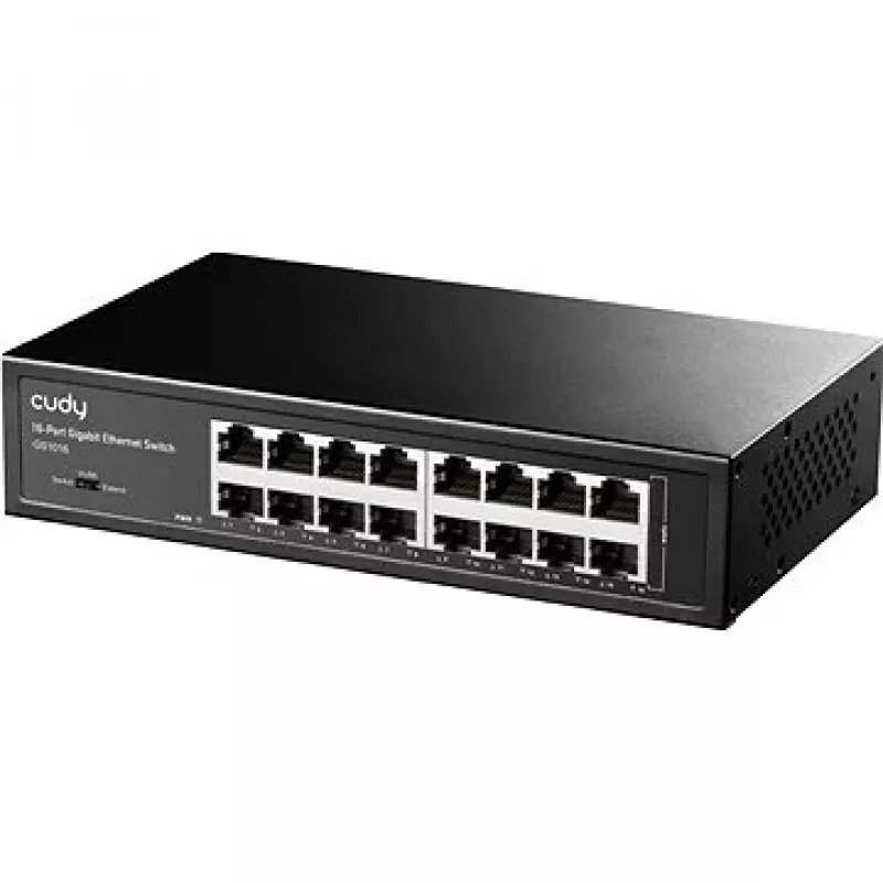 Netzwerk-Switch Cudy GS1016 — 16-Port Gigabit Ethernet (10/100/1000), 32 Gbit/s Switching, Rackmontage, AC-betrieben