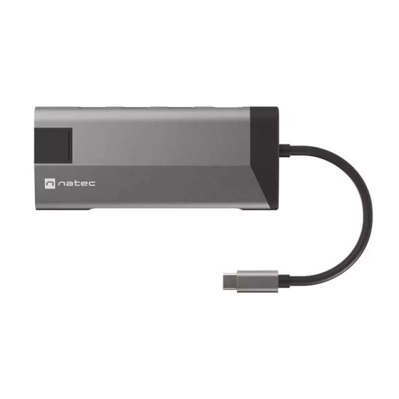 NATEC Fowler Plus USB Type-C Schwarz Grau MicroSD SD Hub