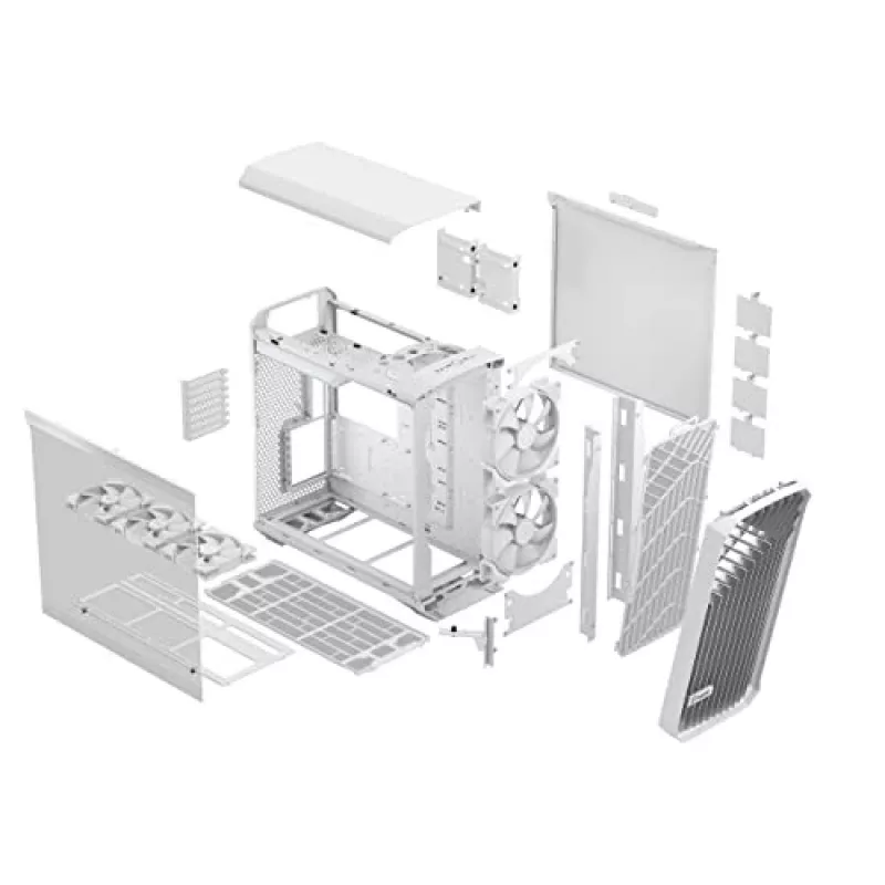 PC-Gehäuse Fractal Design Torrent White – unterstützt ATX, EATX, microATX, ITX; 2x180 mm Frontlüfter; 2,5-Zoll/3,5-Zoll-Einschübe