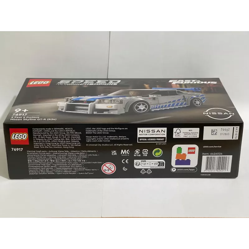 LEGO 76917 Speed Champions 2 Fast 2 Furious Nissan Skyline GT-R (R34) Spielzeugauto