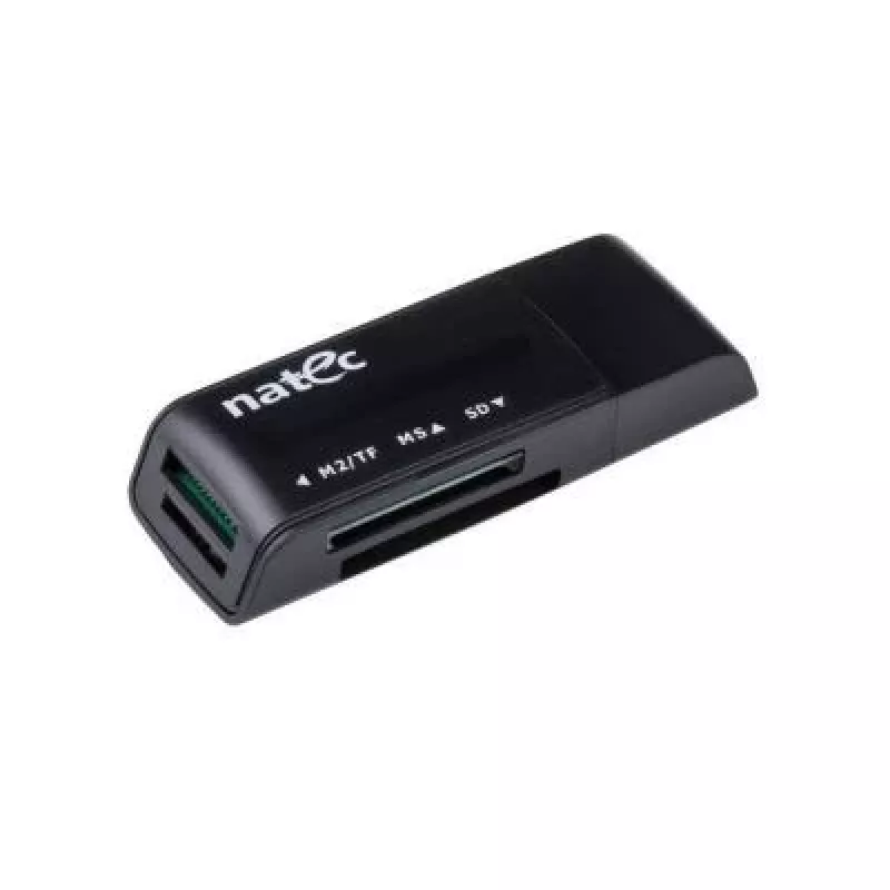 Natec MINI ANT 3 USB 2.0 Kartenleser (SD, SDHC, MMC, M2, microSD), Schwarz (NCZ-0560)