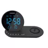 FM PLL clock radio/ALARM/USB/CR85BK CHARGE/Wireless charging/Innenbereich/outdoor temperature/Schwarz