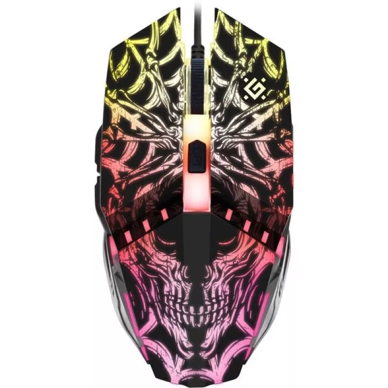 Gaming-Maus DEFENDER GM-670L Beidhändig optisch, 2400 DPI, 5 Tasten, kabelgebunden, schwarz, RGB