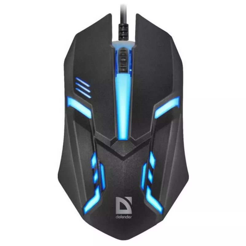 Kabelgebundene optische Maus DEFENDER CYBER MB-560L — beidhändig, 1200 DPI, USB Typ-A, 2 Tasten, schwarz