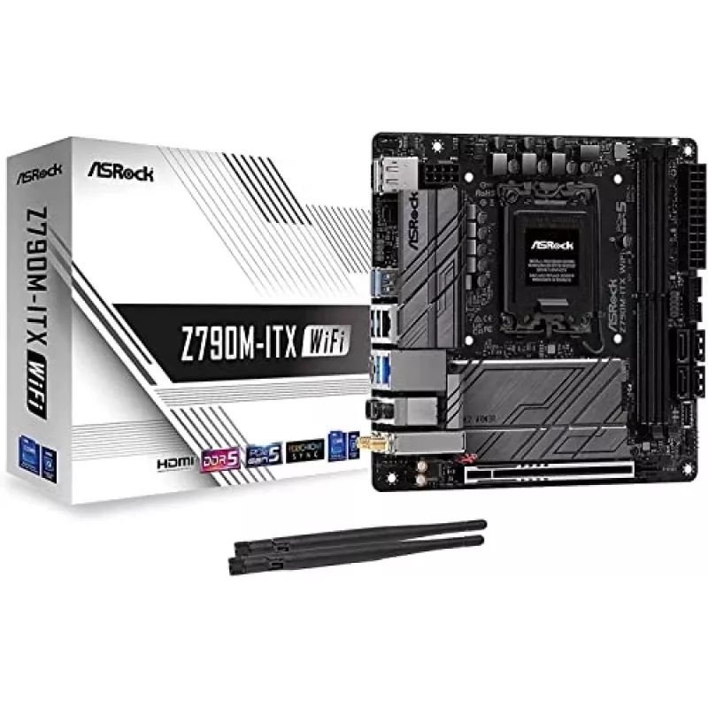 Motherboard ASRock Z790M-ITX WiFi — Intel Z790, LGA 1700, mini ITX, DDR5, 2x DIMM, 64GB, 2.5Gb LAN, Wi‑Fi 6E