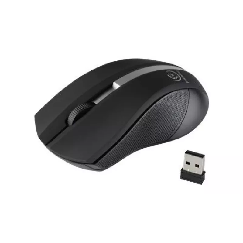 Rebeltec Wireless optische Maus, GALAXY schwarz/silber, Gummioberfläche