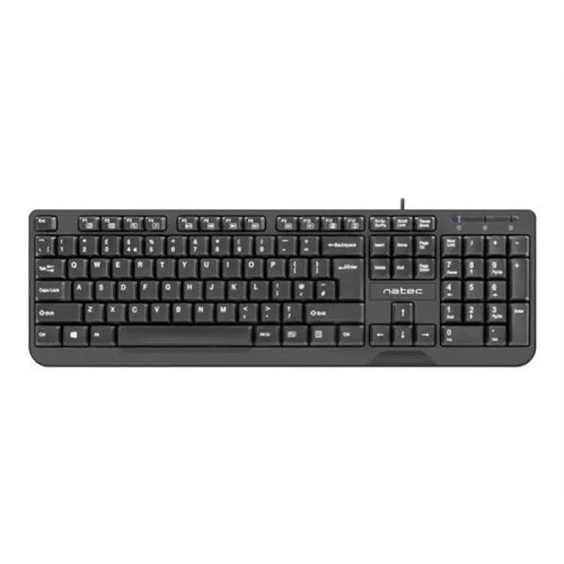 NATEC TASTATUR TROUT SLIM USB, US-LAYOUT, SCHWARZ