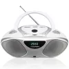 CD-Recorder BLAUPUNKT BB14WH — CD-Recorder mit MP3-Wiedergabe, USB, LCD, Uhr, 2x1 W Lautsprecher, Silber/Weiß