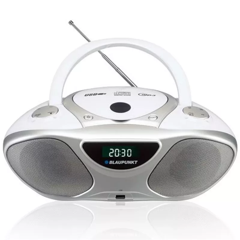 CD-Recorder BLAUPUNKT BB14WH — CD-Recorder mit MP3-Wiedergabe, USB, LCD, Uhr, 2x1 W Lautsprecher, Silber/Weiß